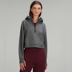 Lululemon Oversized Scuba Half Zip M/L Heathered Speckled Black